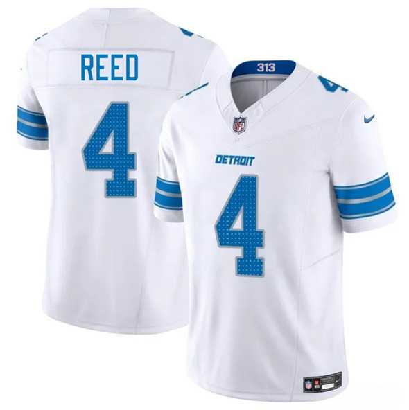 Men & Women & Youth Detroit Lions #4 D.J. Reed White 2025 F.U.S.E. Vapor Limited Stitched Jersey